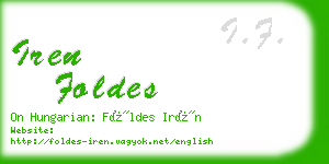 iren foldes business card